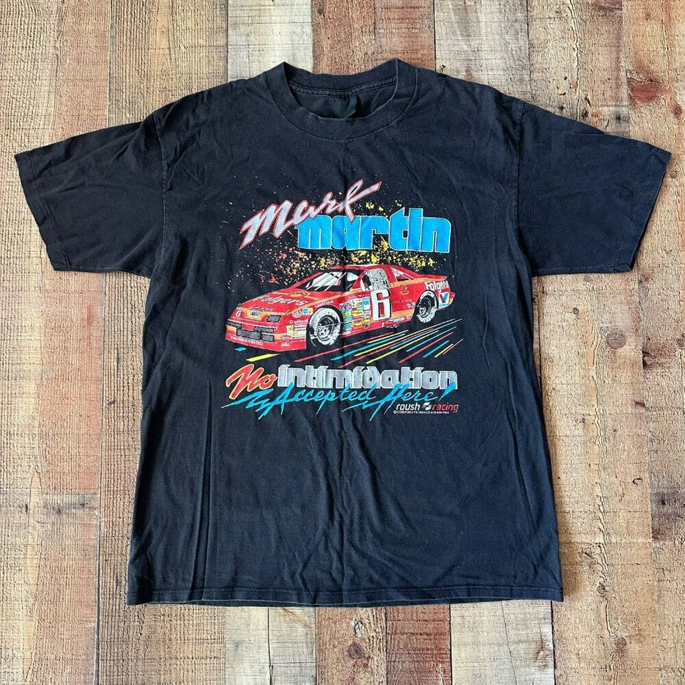 Vintage Mark Martin Racing TShirt No Intimidation Accepted NASCAR Graphic Tee
